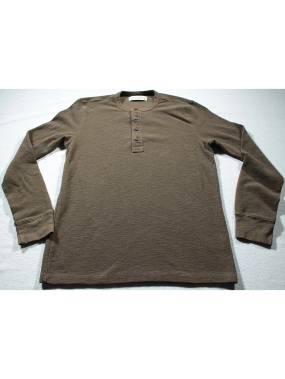 Men's Mutual Weave Henley Neck Long Sleeve Thermal Shirt S Green